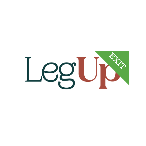 LegUp logo With a Green "Exit" label