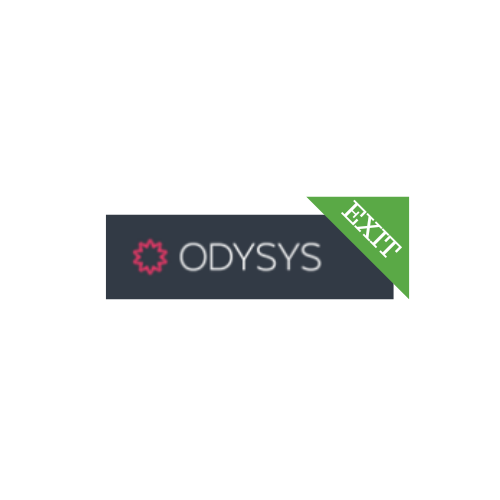 Odysys logo With a Green "Exit" label